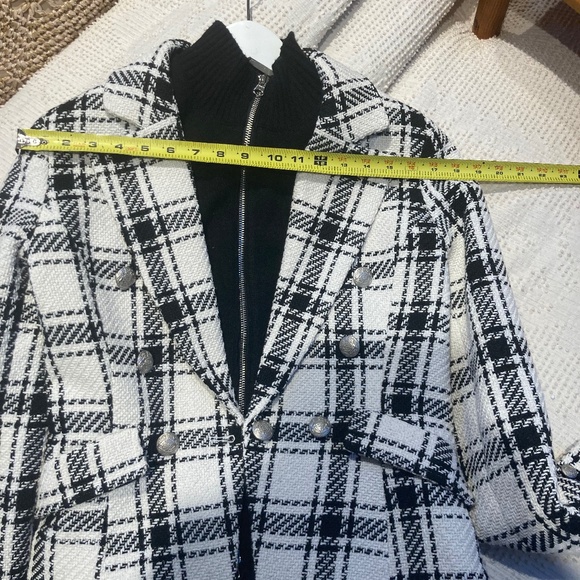 Central  Park West Plaid Black & White  Jacket with Removable Vest Small - Picture 9 of 13
